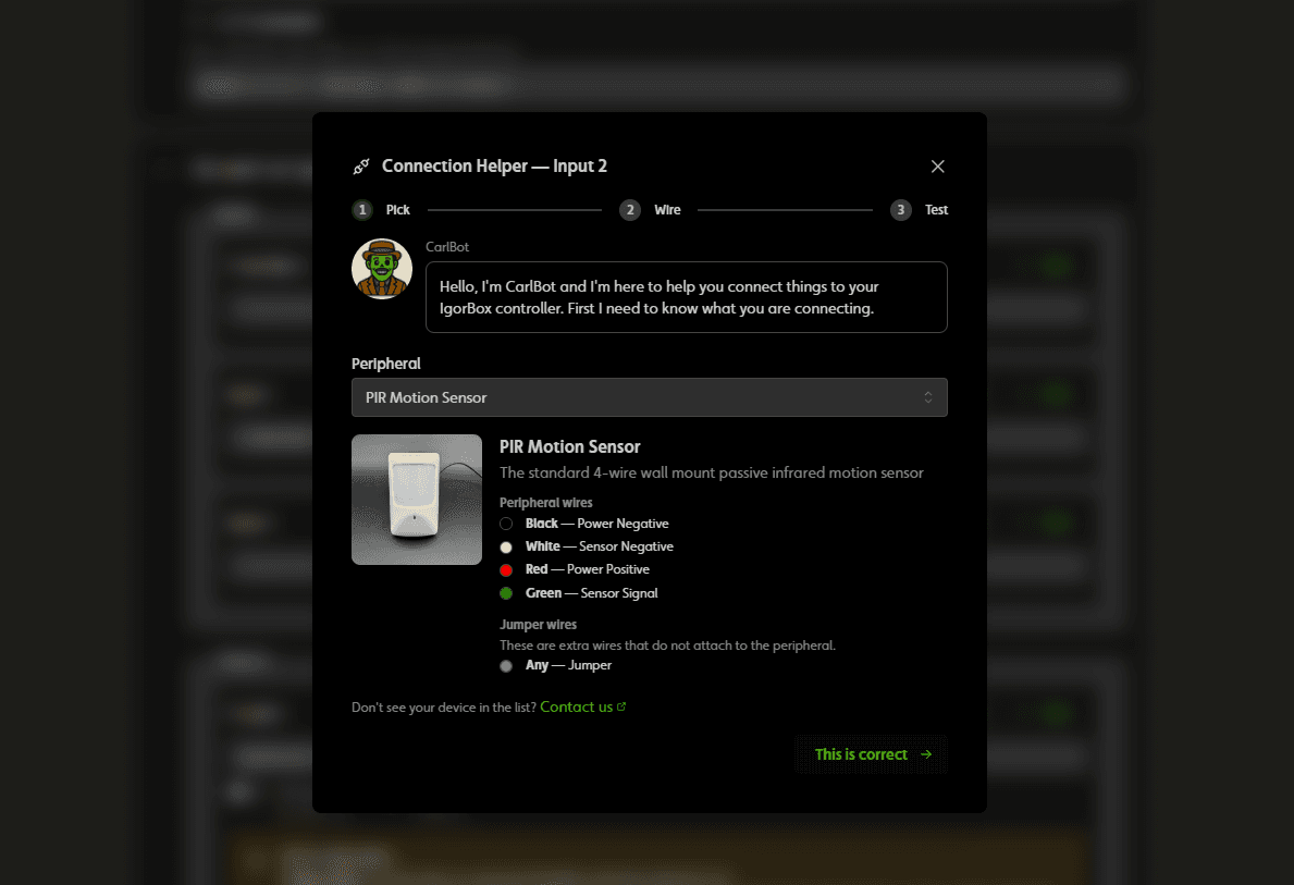 Easywire™ connection assistant